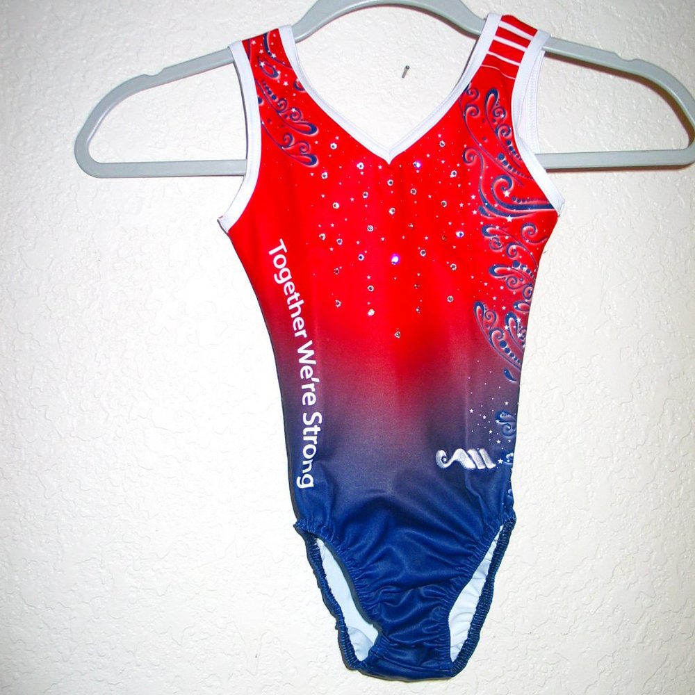 Christian Moreau | Child's Leotard w Swarovski Together We're Strong NWT